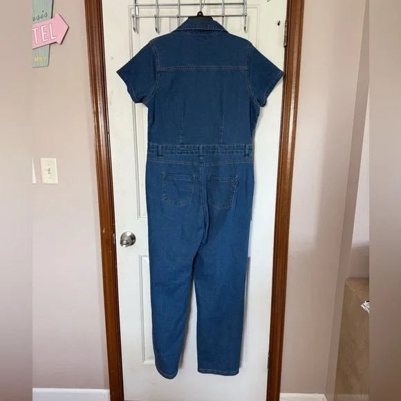 Bebe Denim Utility Jumpsuit | Size XL - Picture 3 of 4